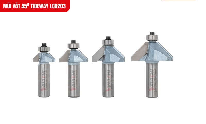 Mũi đa dạng kích thước từ 1/45/16 đến 1/21-3/8, đáp ứng linh hoạt nhu cầu tạo hình và vát cạnh