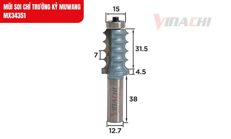 Kích thước chi tiết của mũi soi chỉ trường kỷ Muwang MX34351