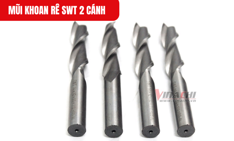 Sử dụng thép Vonfram cao cấp, Mũi khoan rê SWT 2 cánh có độ cứng cao, khả năng chịu lực, chịu nhiệt cực tốt