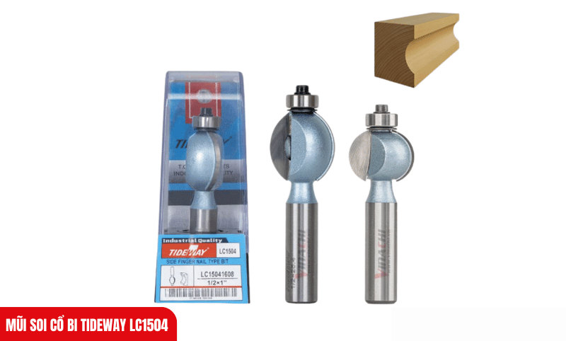 Mũi soi cổ bi Tideway LC1504  tạo đường soi tròn mềm mại, sắc nét cho bề mặt gỗ