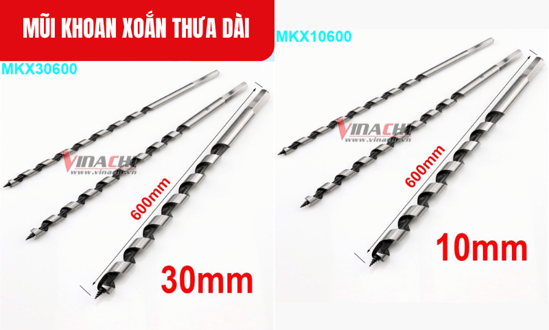 Mũi khoan xoắn thưa dài đường kính 10mm và 30mm