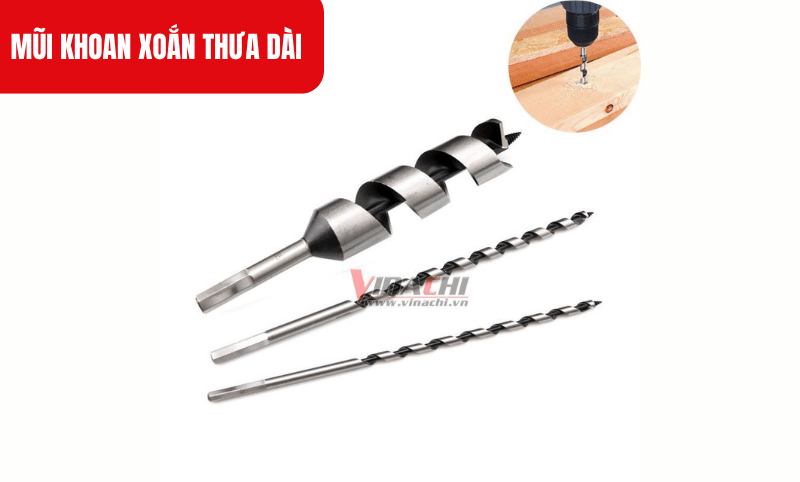 Mũi khoan xoắn thưa dài cho phép khoan lỗ có đường kính từ 10mm đến 30mm, với độ sâu lên đến 5 lần đường kính của mũi