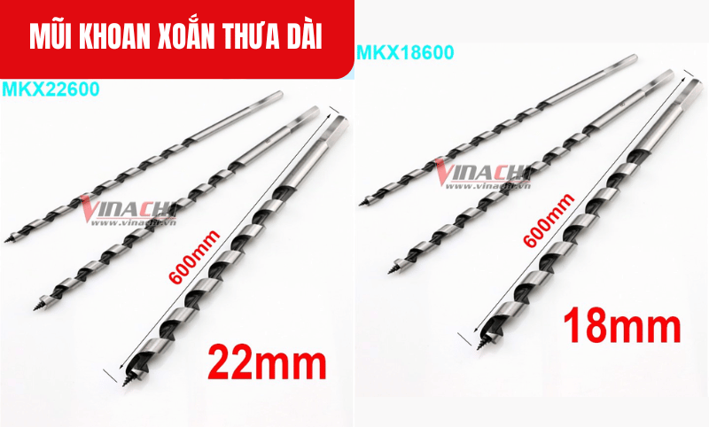 Mũi khoan xoắn thưa dài đường kính 18mm và 22mm