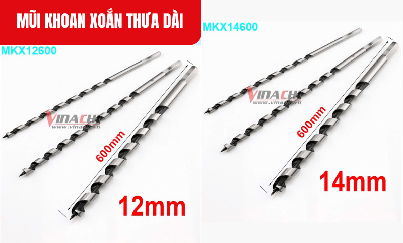 Mũi khoan xoắn thưa dài đường kính 10mm và 30mm