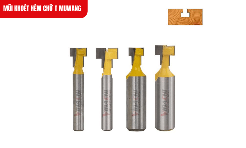 Mũi khoét Muwang khoét sâu 10.8mm, đảm bảo hèm chữ T chắc chắn cho các mối nối gỗ