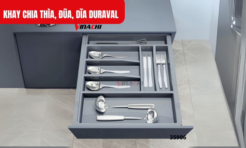 Khay chia Duraval hỗ trợ sắp xếp dụng cụ nhà bếp nhanh chóng và tối ưu hóa không gian sử dụng