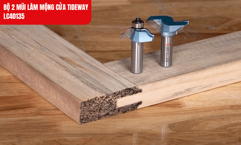 Thiết kế chuyên biệt của bộ mũi giúp cắt gỗ sạch đẹp, mịn màng, hạn chế tối đa hiện tượng cháy xém gỗ