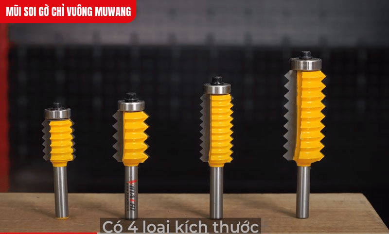 Mũi soi gờ chỉ vuông Muwang có lưỡi cắt bằng hợp kim cứng, cho độ bền cao và khả năng chịu mài mòn tốt