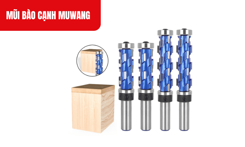 Các lưỡi cắt trên mũi được sắp xếp theo hình xoắn ốc, giúp giảm thiểu lực cản khi tiếp xúc với bề mặt gỗ