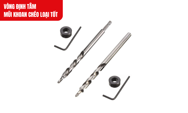 Xác định kích thước mũi khoan 9mm hoặc 9.5mm và chọn vòng định tâm tương ứng