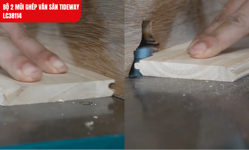 Mũi thiết kế chuyên dụng với mũi đánh nhân 36mm và mũi quốc rãnh 28mm giúp ghép ván không khe hở