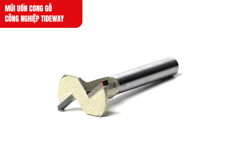 Mũi uốn cong gỗ công nghiệp Tideway được thiết kế chuyên biệt cho việc khoét rãnh chữ T tạo đường cắt đều, sắc nét