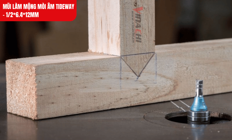 Mũi làm mộng mòi âm Tideway phù hợp cho chạy mòi chữ A và cắt CNC trong chế tác nội thất