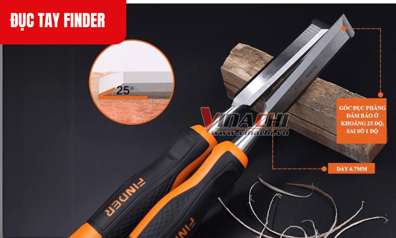 Chọn kích thước lưỡi đục phù hợp với công việc, lưỡi 6-10mm cho chi tiết nhỏ, 19-32mm cho các đường đục lớn