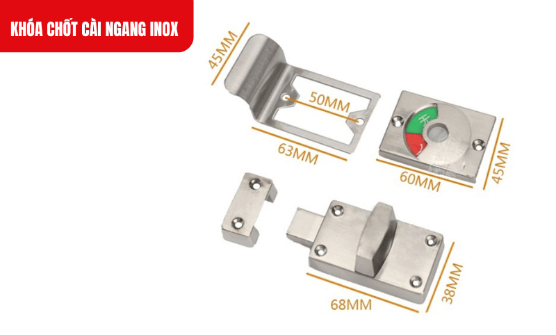 Khóa chốt cài ngang Inox