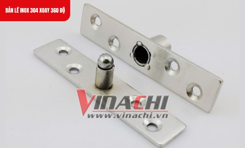 Bản lề inox 304 có thể xoay tròn 360 độ, giúp cánh tủ hoặc cánh cửa có thể mở ra, đóng vào hoặc xoay chuyển linh hoạt