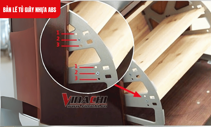 Xác định số ngăn của tủ giày để chọn đúng loại bản lề 2 ngăn hoặc 3 ngăn