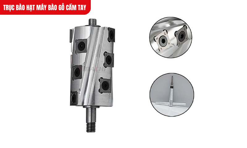 Trục bào hạt hợp kim sắc bén, đảm bảo bề mặt gỗ mịn màng, lý tưởng cho gia công nội thất
