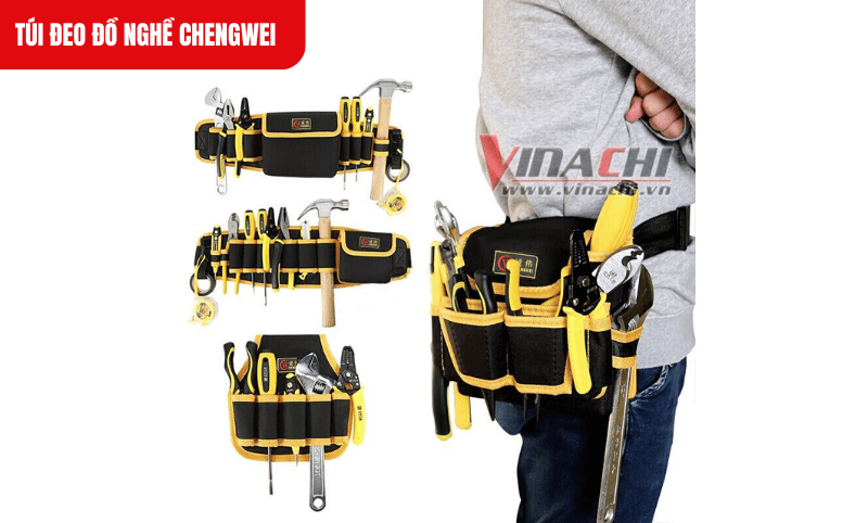 Túi có nhiều ngăn lớn nhỏ giúp phân loại đồ nghề dễ dàng, thao tác nhanh chóng