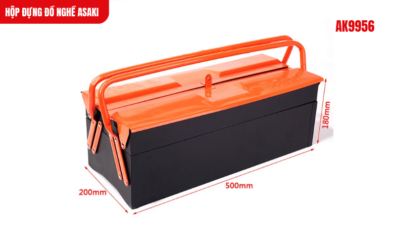 Kích thước chi tiết của hộp đựng mã AK9956, thiết kế 2 tầng dành cho người làm DYI không có quá nhiều dụng cụ làm nghề