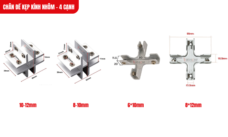 Với 4 kích thước, sản phẩm đáp ứng được nhiều nhu cầu lắp đặt khác nhau