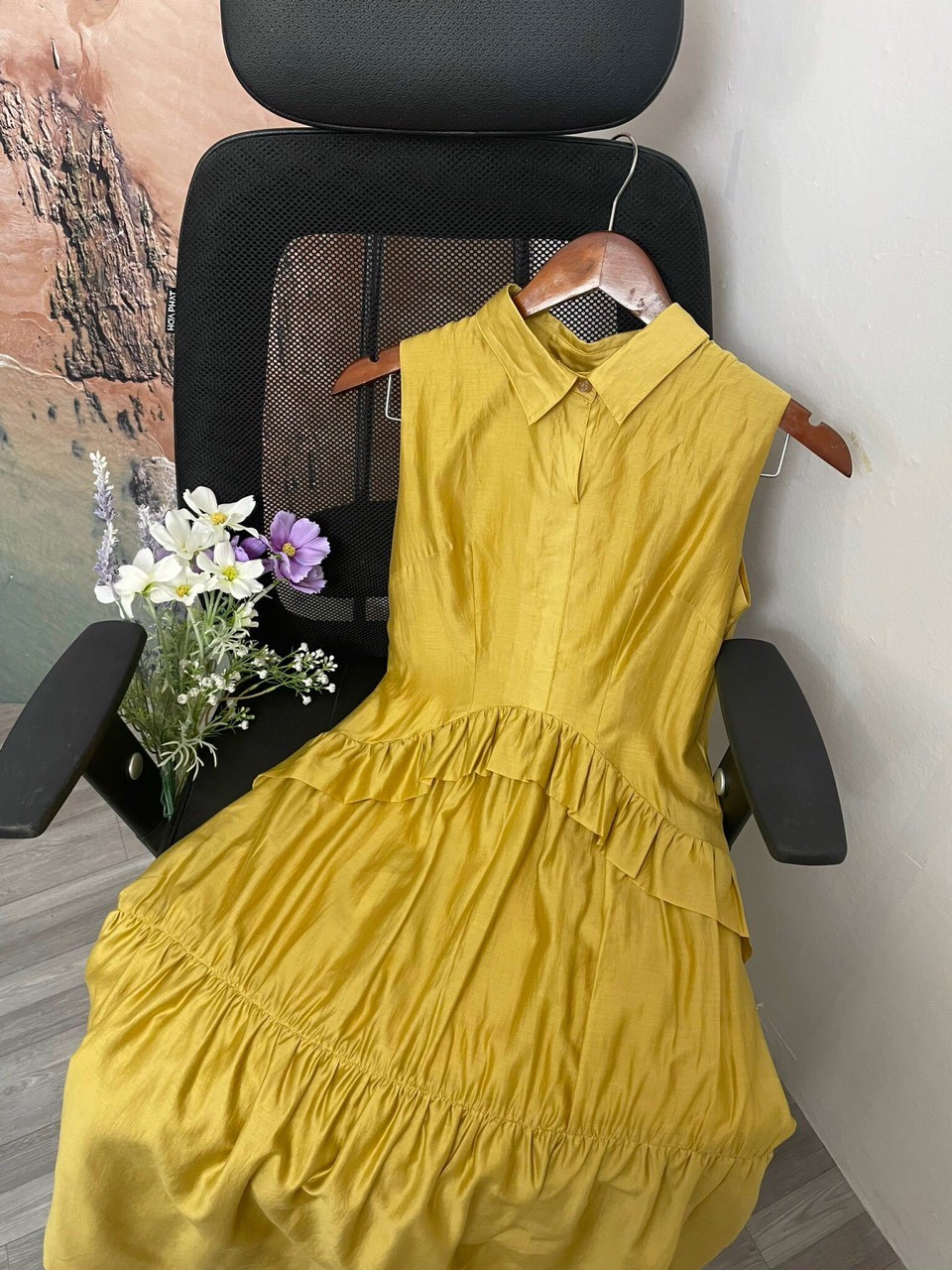 Váy Lụa Tơ Cala dress - vàng