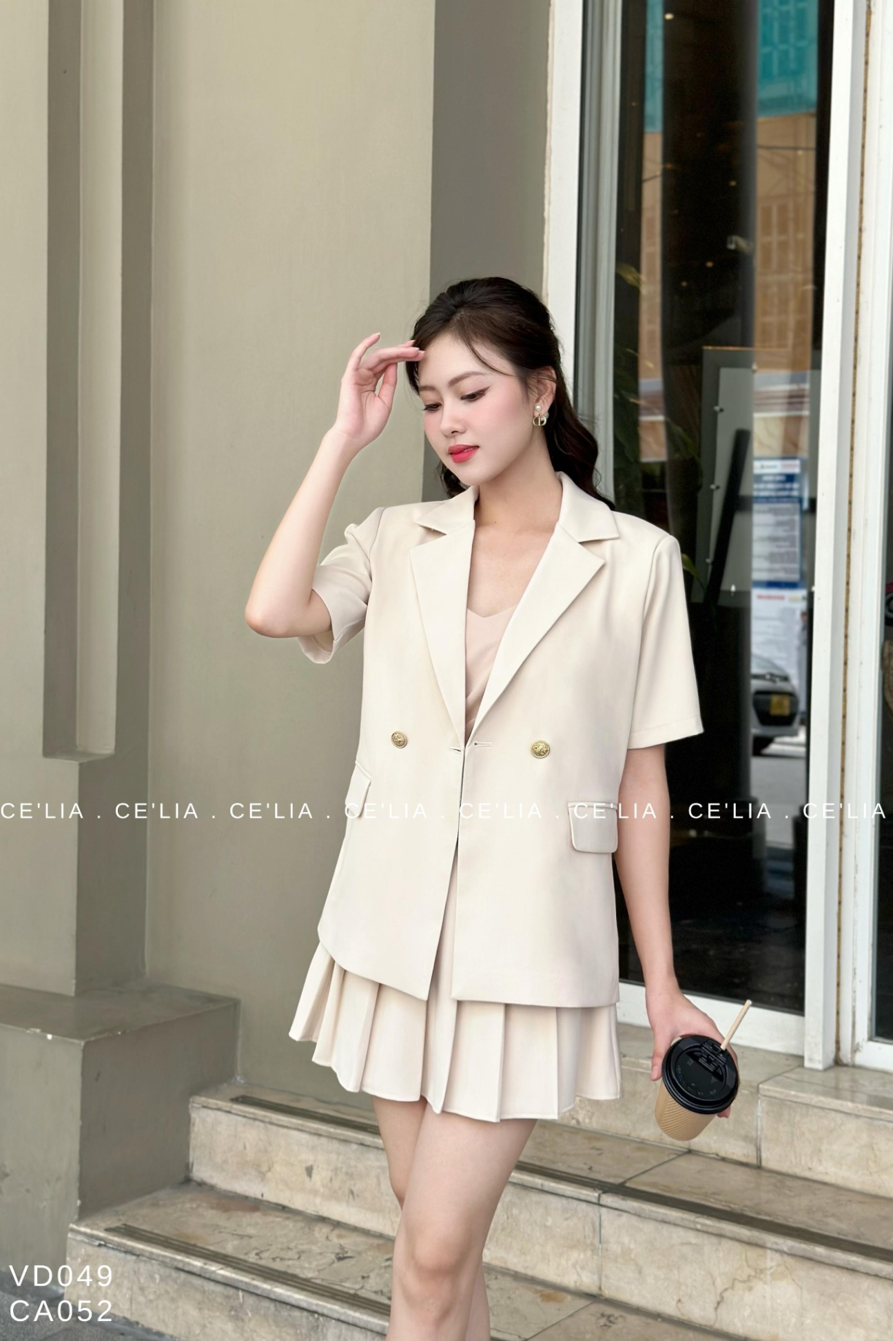 Vest Blazer 2 cúc nắp túi