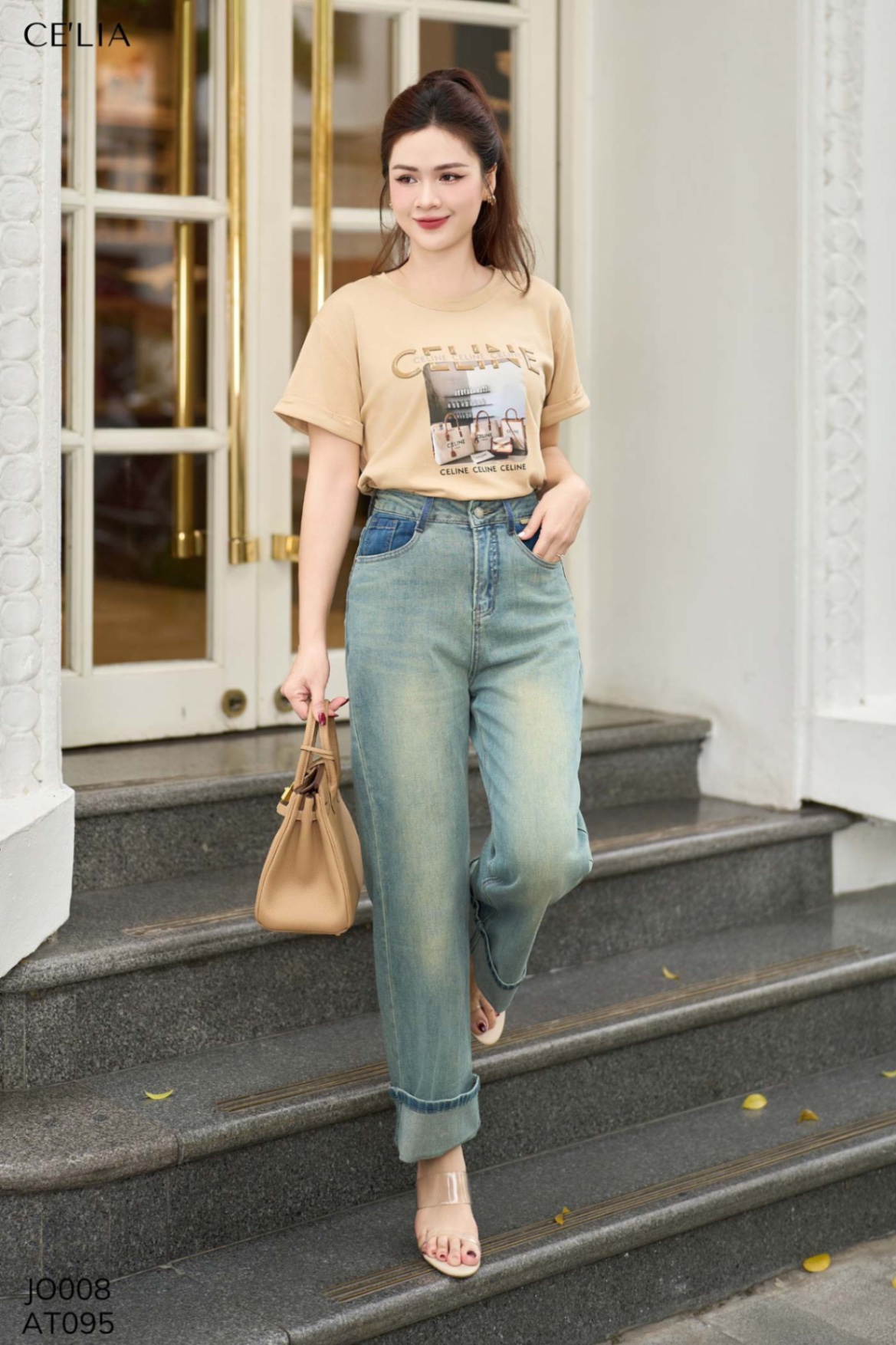 Quần jeans xắn gấu 1223