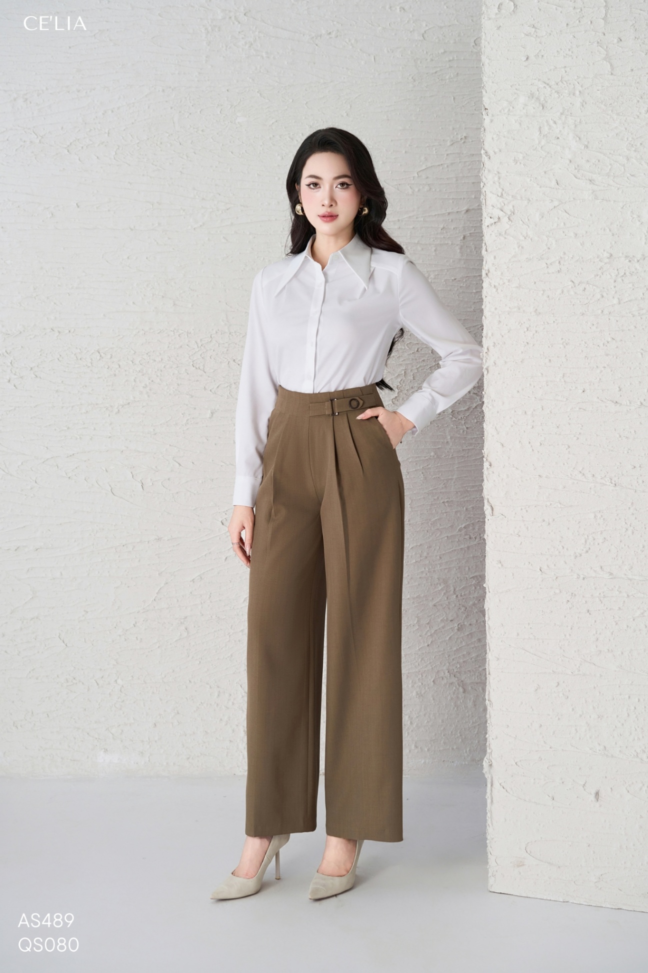 Quần suông phối đai lệch M99