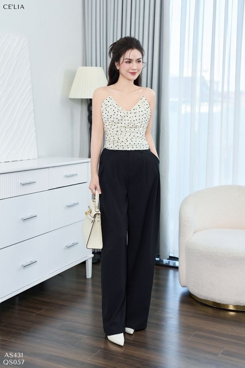 Áo 2 dây tơ thiết kế xếp ly UM8883