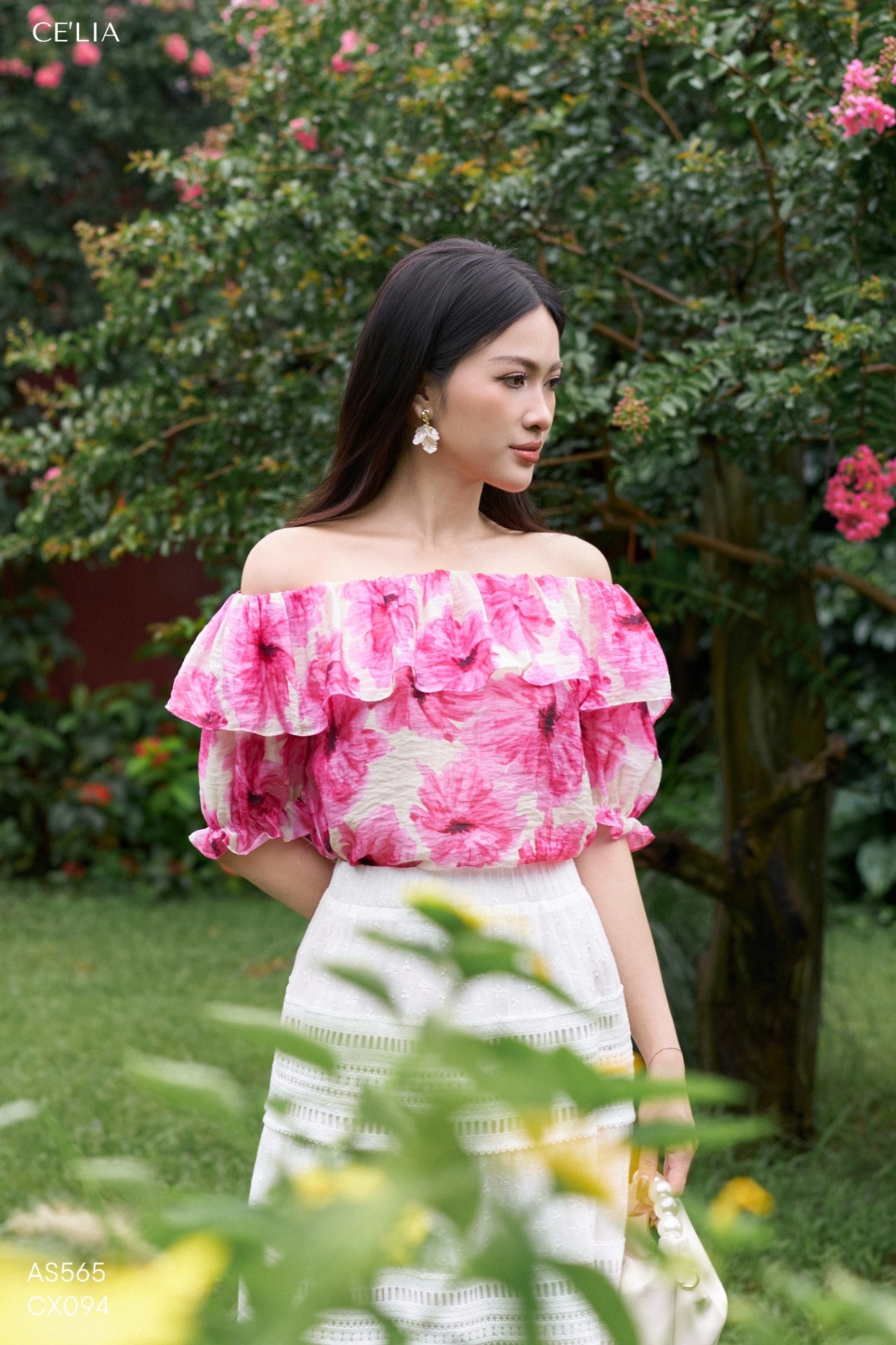 Áo trễ vai hoa 2510