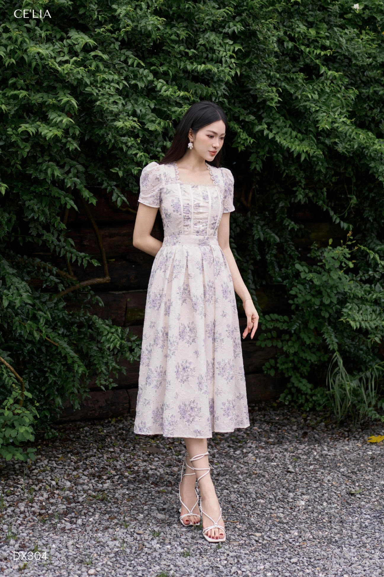 Đầm thô hoa dây đan M365a