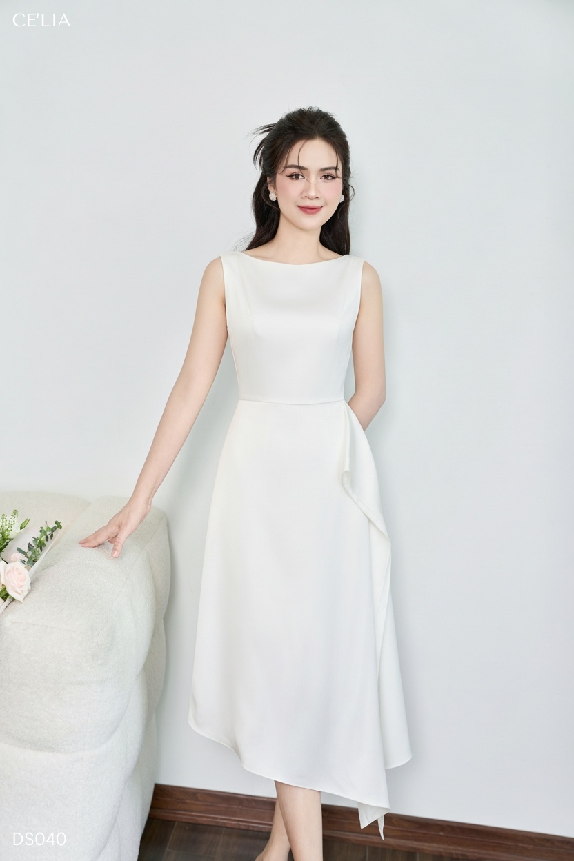 Đầm sát nách xẻ tà