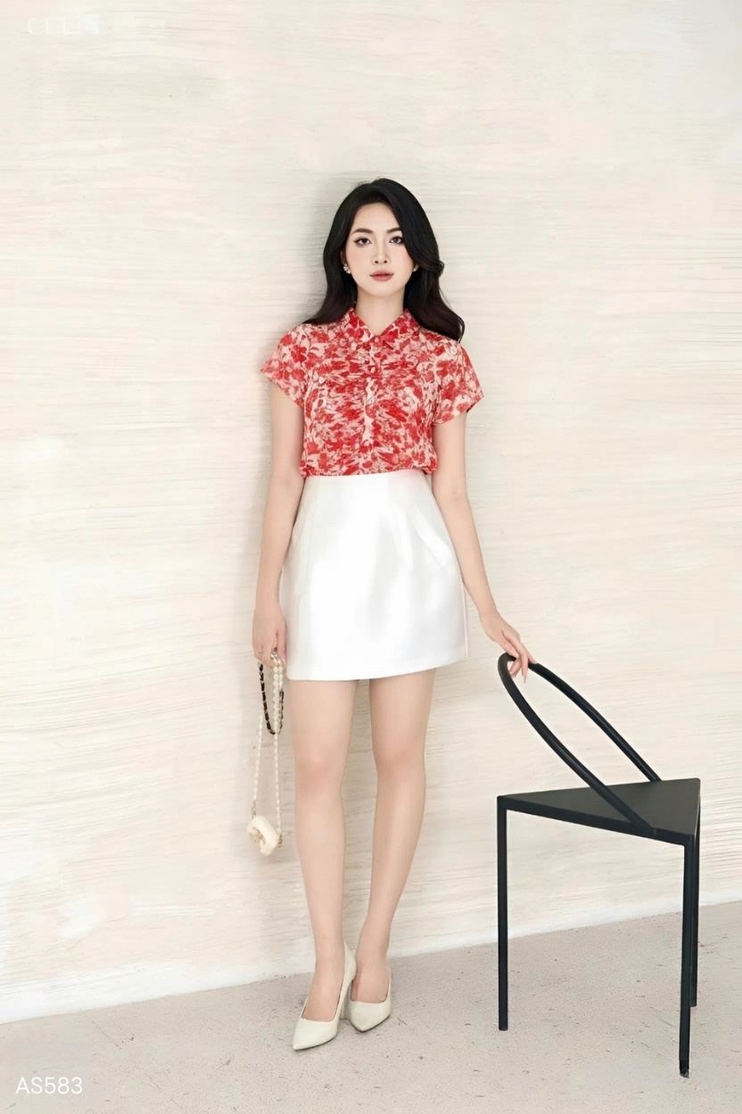 Sơ mi cộc tay bèo ngực M465