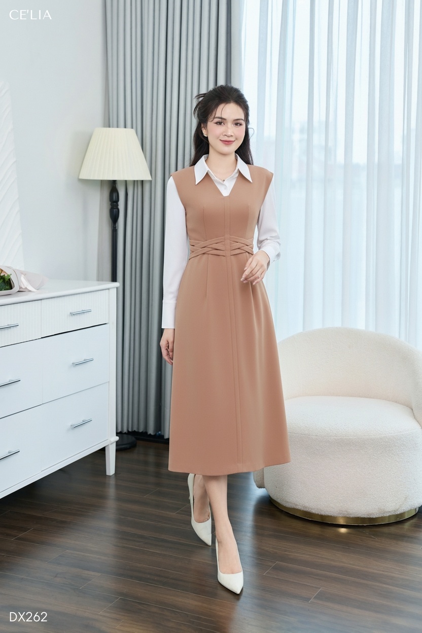 Đầm TK sát nách đan eo
