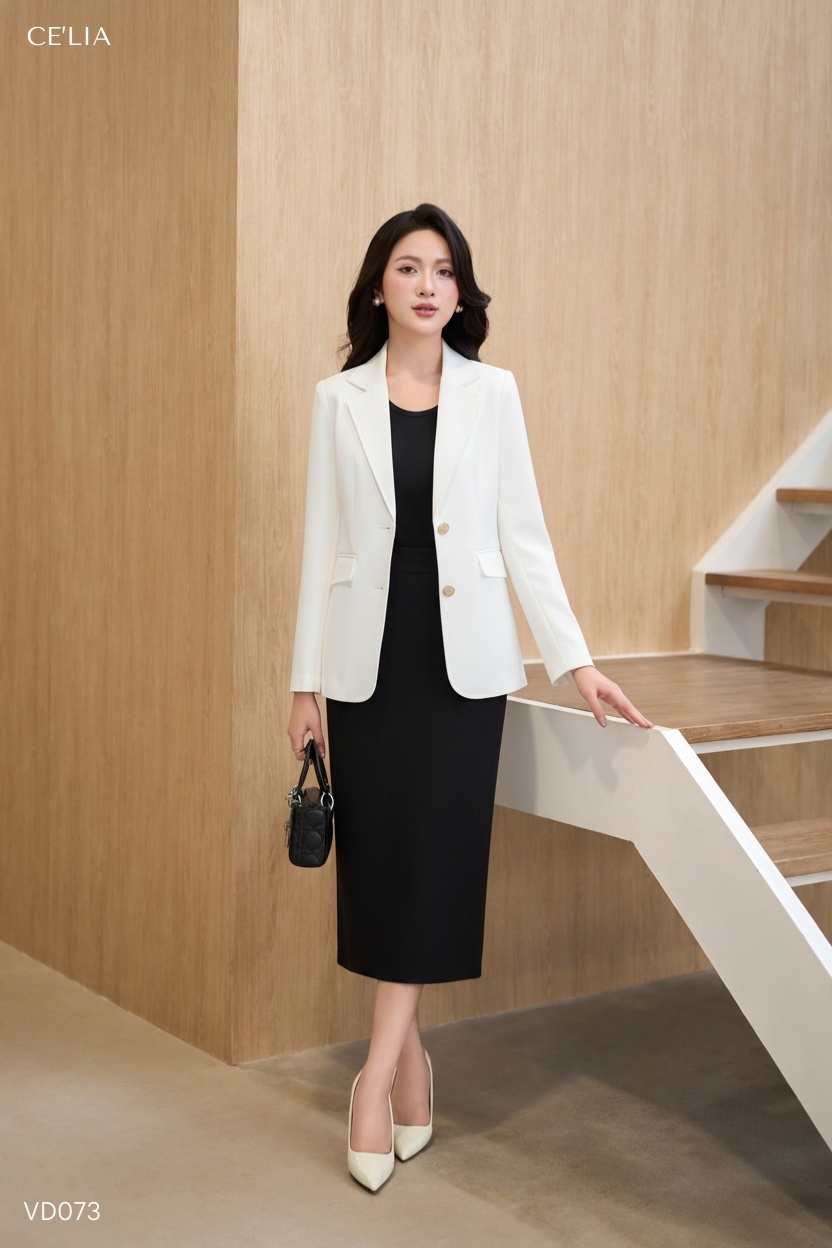 Áo Vec Blazer đáp túi cúc đồng