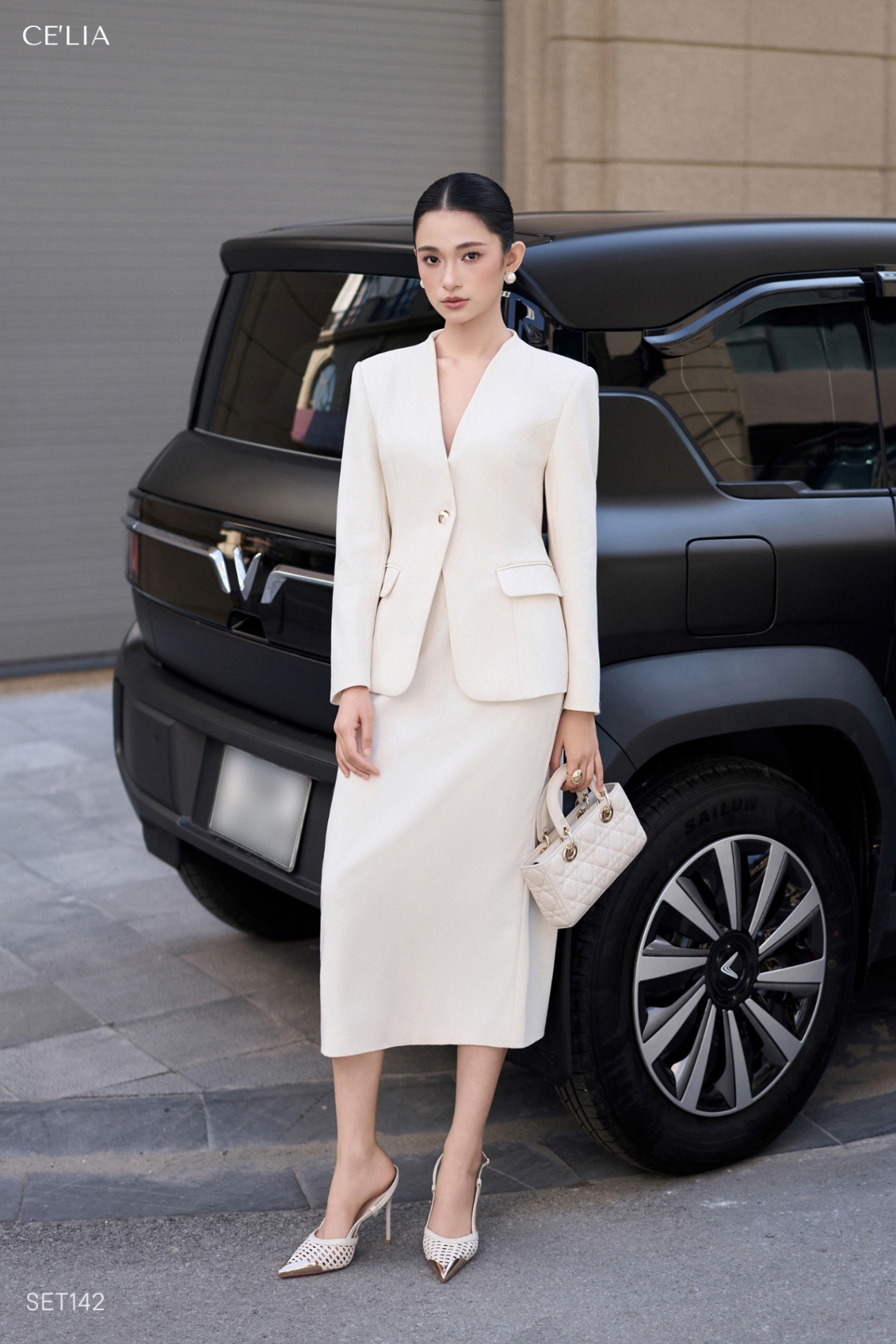 Set vest 1 cúc khuyết sx