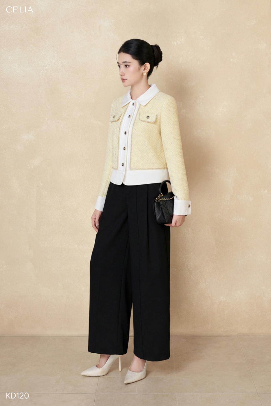 Khoác tweed phối sơ mi 3533