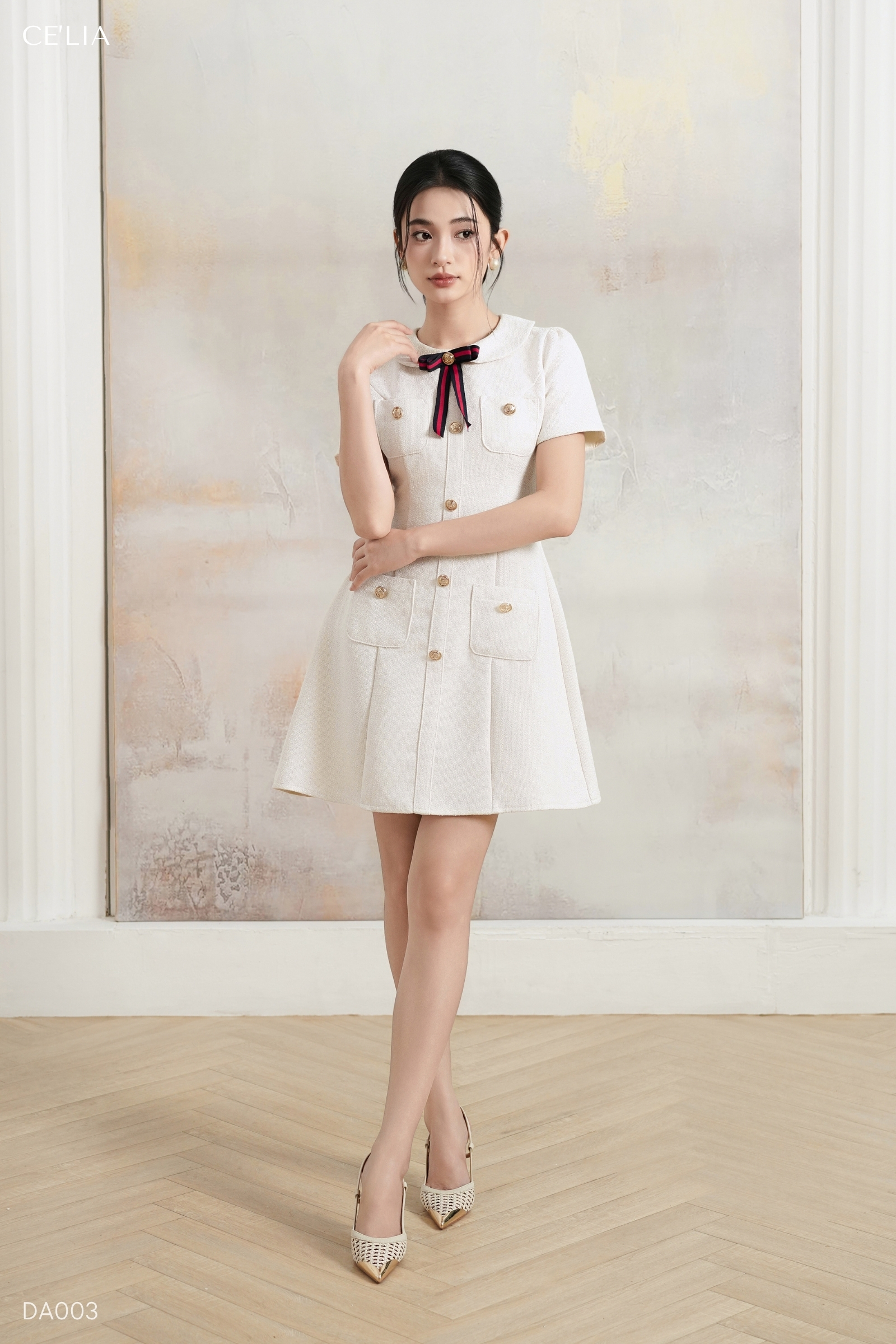 Đầm dạ kèm tag M461a