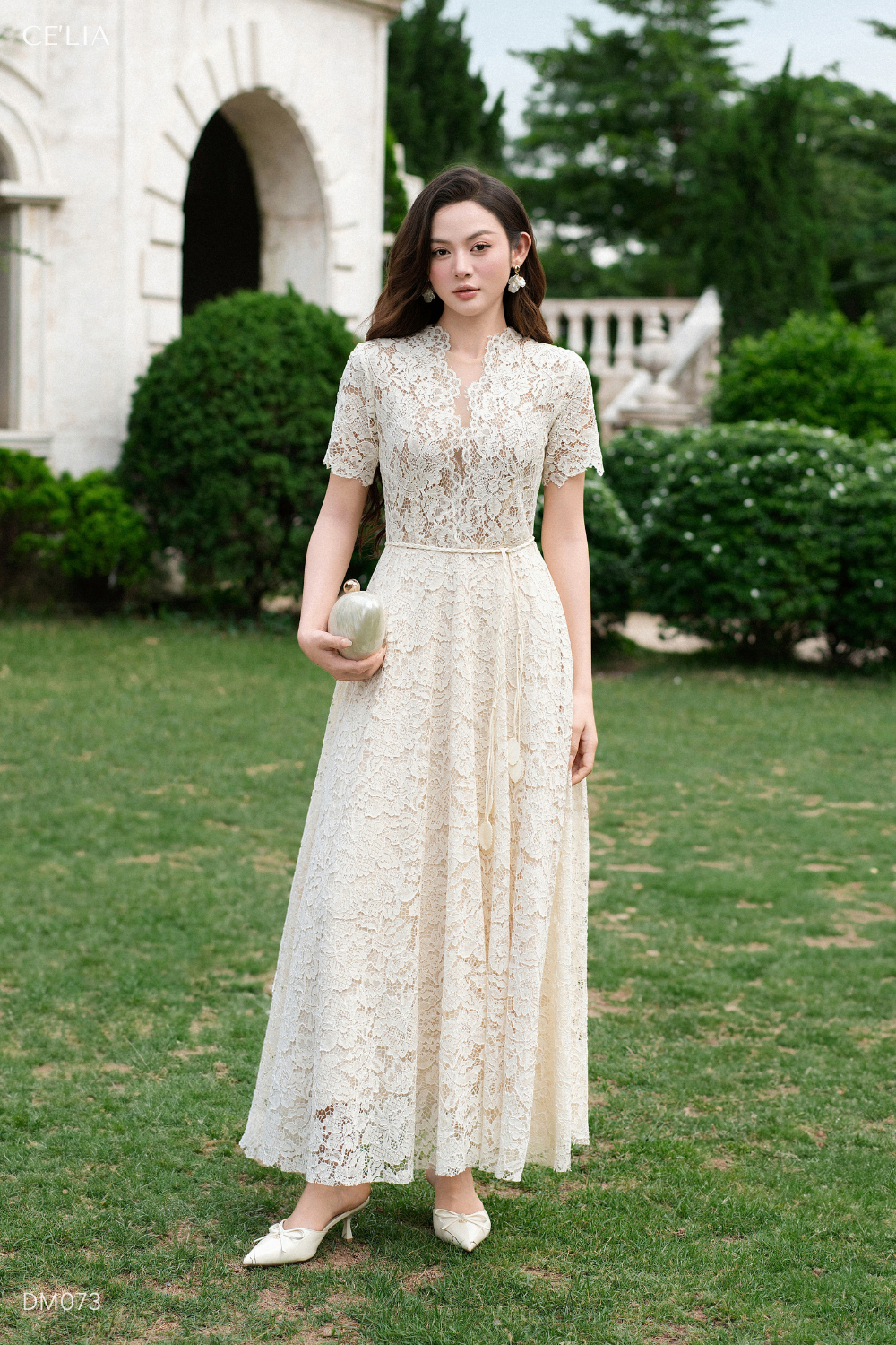 Đầm maxi ren xoè lót lưới