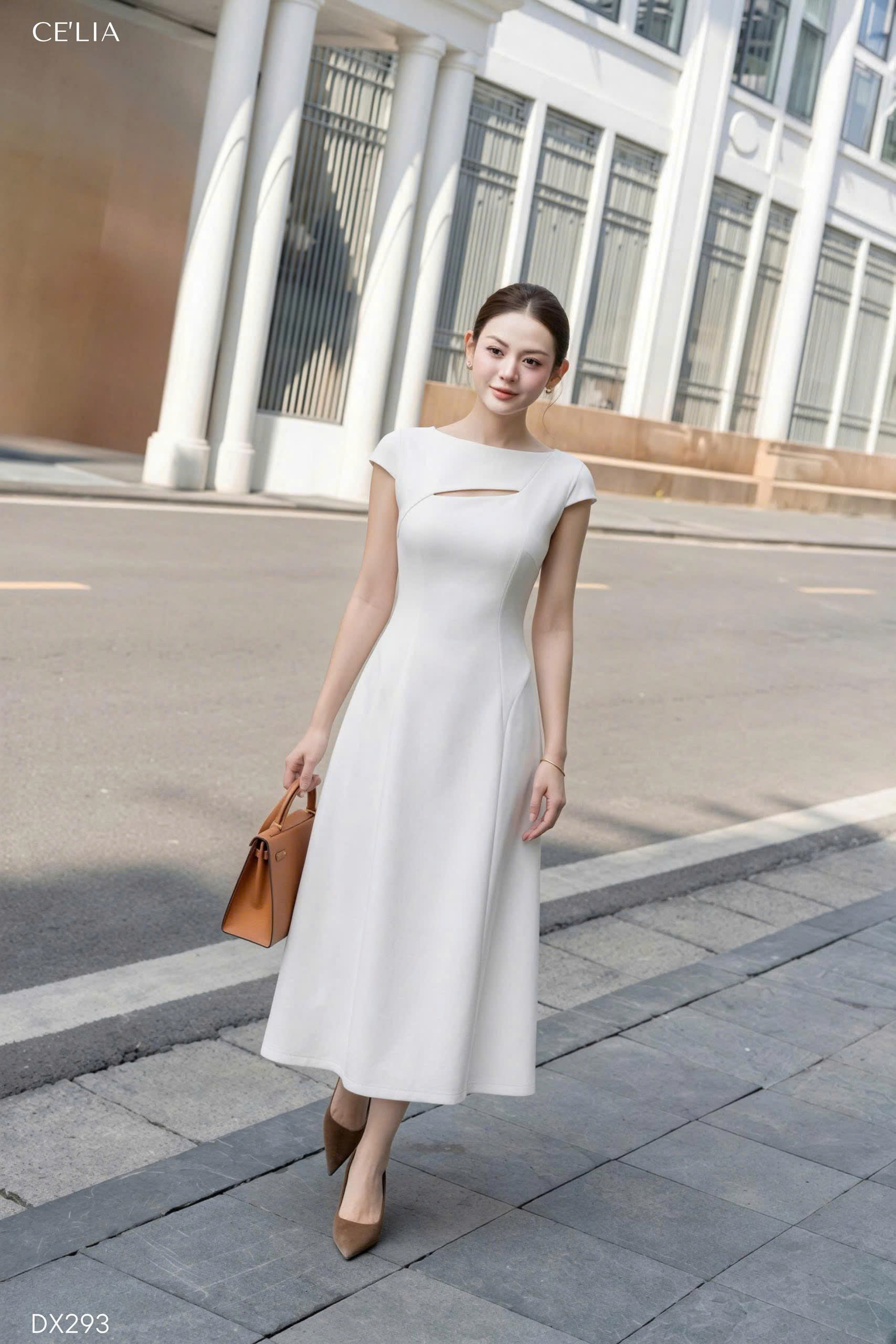Đầm xòe TK lệch vai