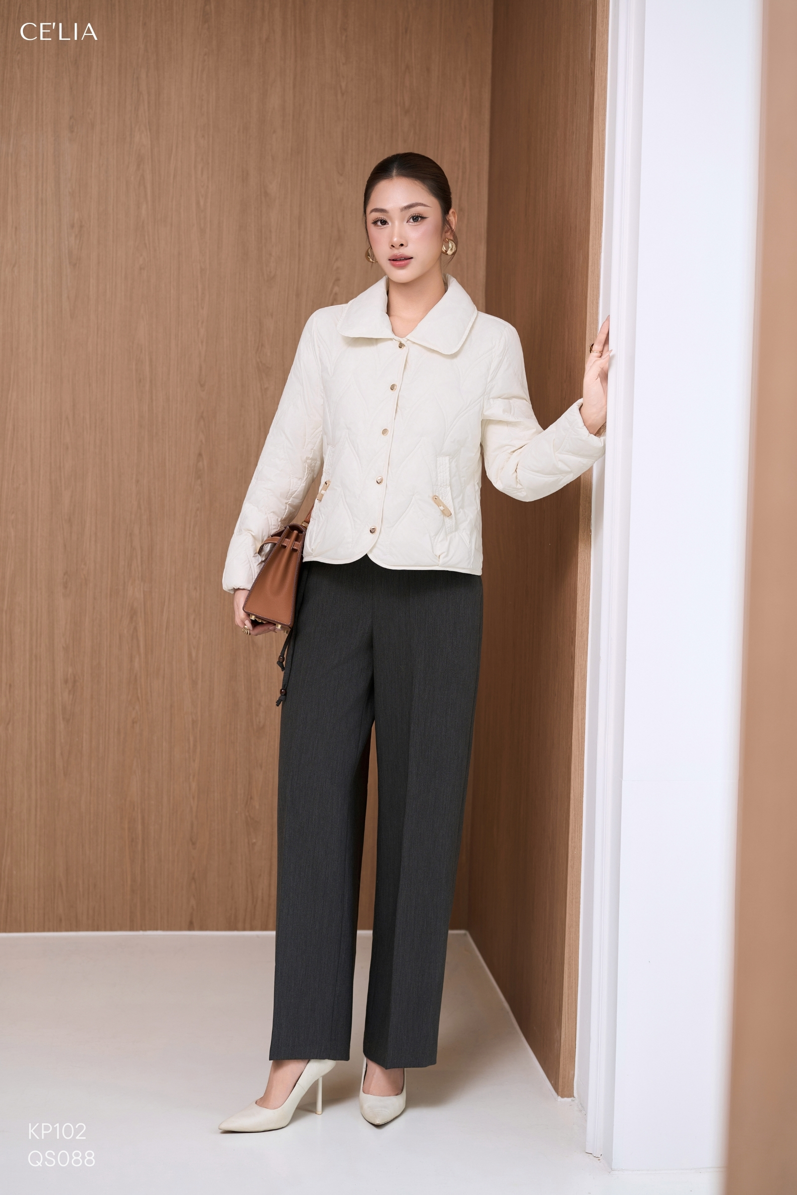 Quần suông cạp liền dây đai M117
