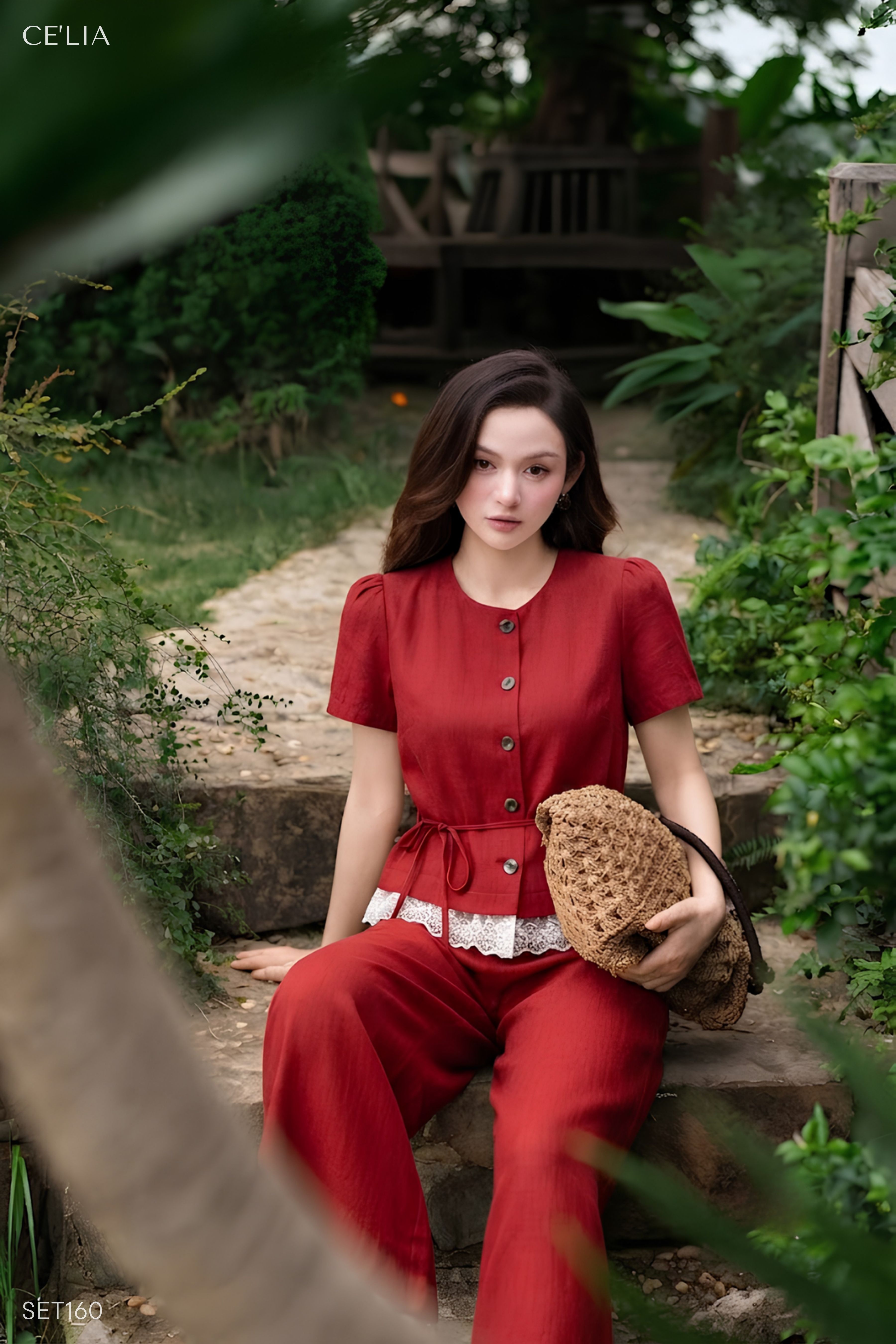 Set cộc tay gấu ren