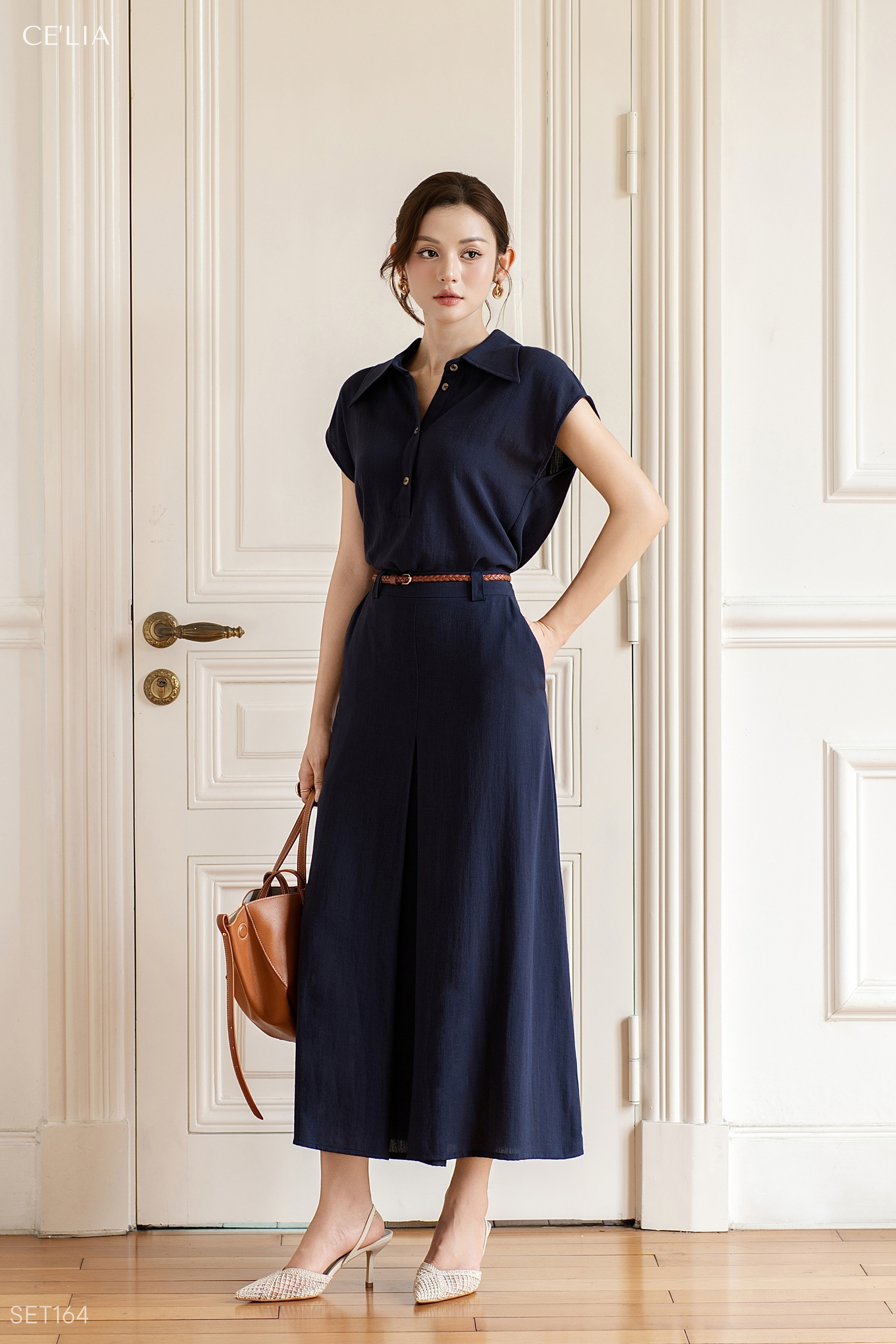 Set linen kèm đai đan CAR