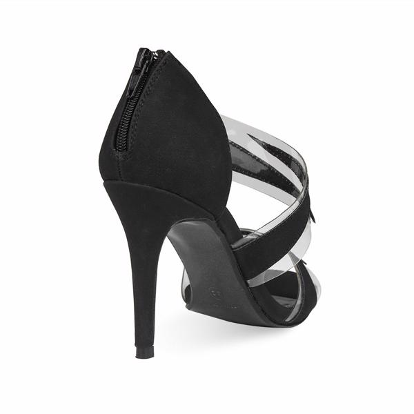Giày Sandal 9cm quai ngang gót nhọn SD09011