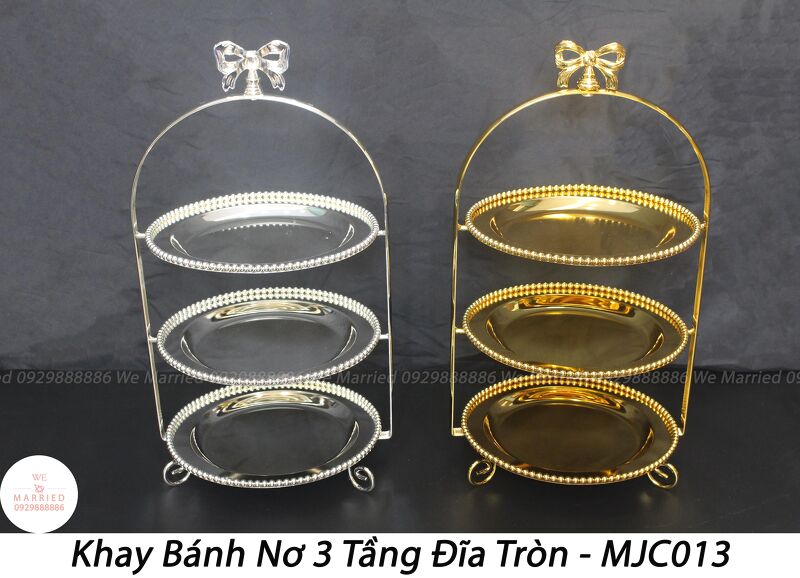 Khay Bánh Nơ 3 Tầng Đĩa Tròn - MJC013