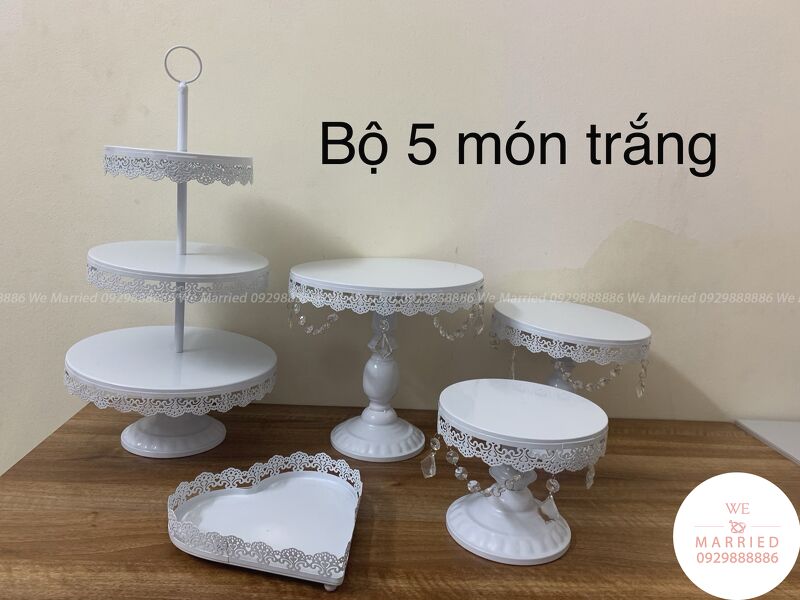 Bộ Khay Bánh 5 Món Trắng - KB077