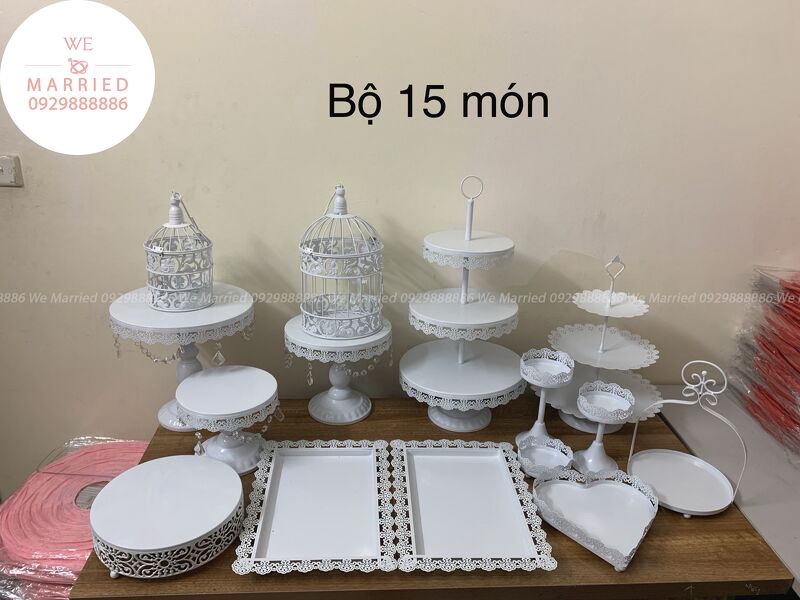 Bộ Khay Bánh 15 Món Trắng