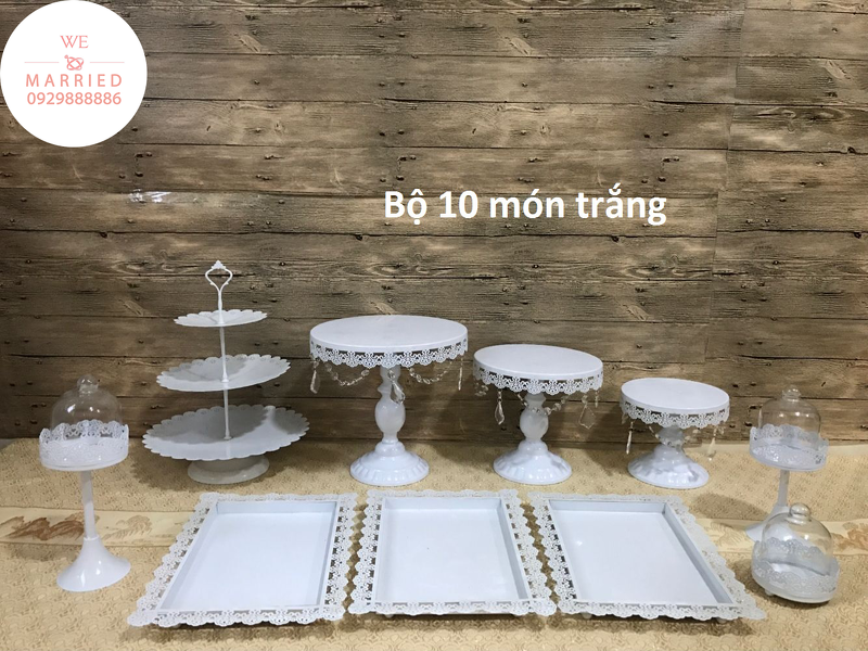 Bộ Khay Bánh 10 Món Trắng - KB000