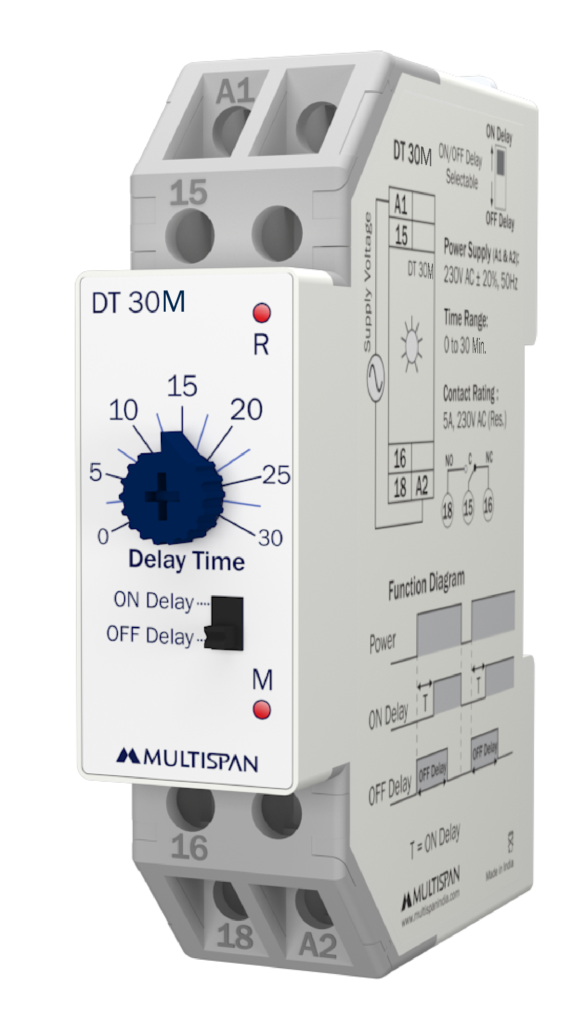 Rơ le thời gian On/Off Delay, mã DT-30M